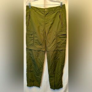 REI Women’s Convertible Pants Green Nylon Cargo Zip Pockets UPF 50 Size 10 Tall